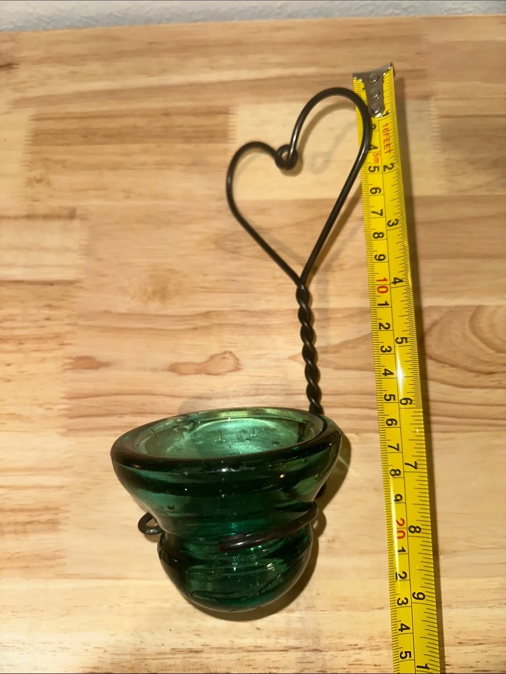 Vintage Green Glass Insulator Hanging Candle Holder / Planter Wall Decor